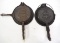 (2) Griswold No.8 cast iron waffle irons