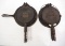 (2) Griswold No.8 cast iron waffle irons