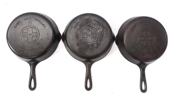 (3) Griswold No.6 Skillets