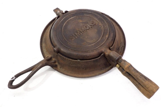 Simmons cast iron waffle iron