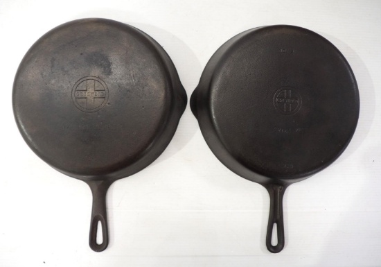 (2) Griswold No.9 cast iron skillets