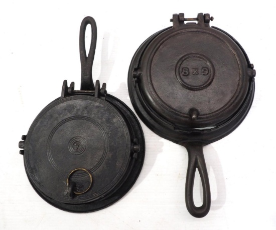(2) Cast iron waffle irons