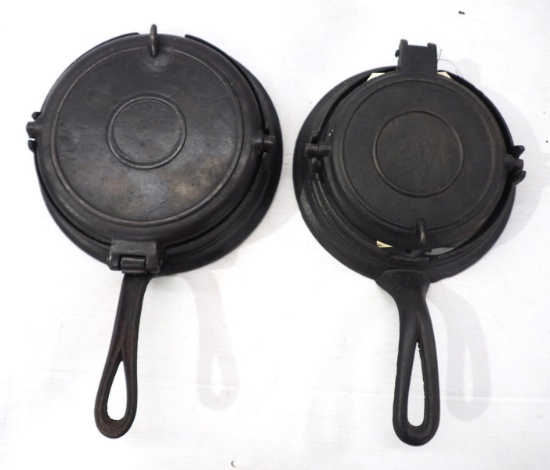 (2) Cast iron waffle irons: 7-8 / 8-9