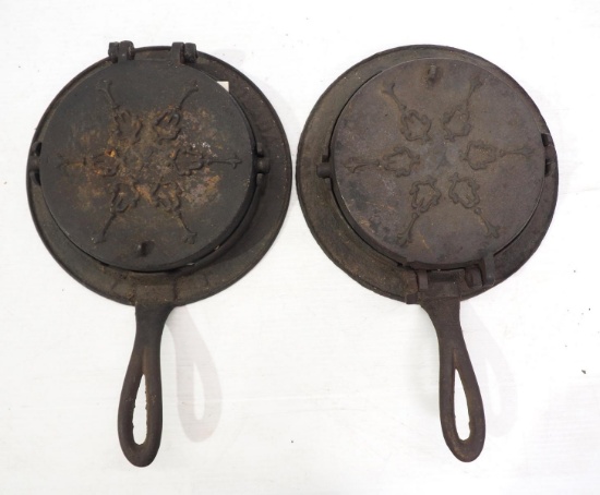 (2) Cast iron waffle irons