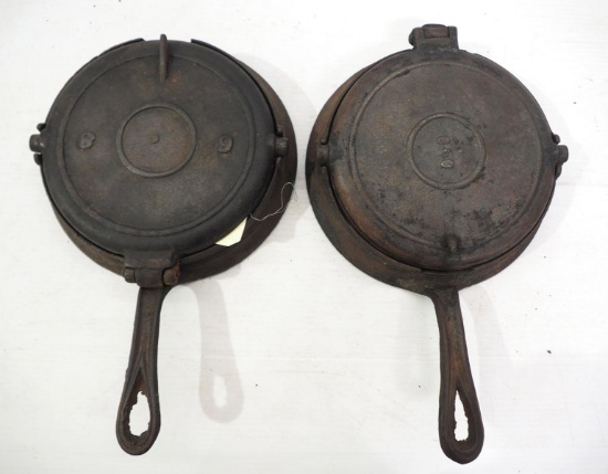 (2) Cast iron waffle irons
