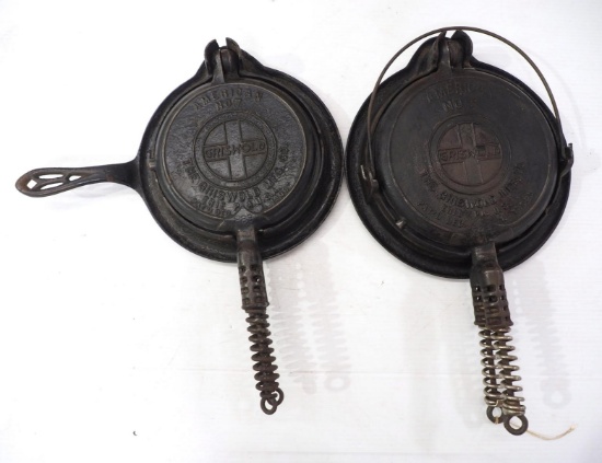 (2) Griswold cast iron waffle irons