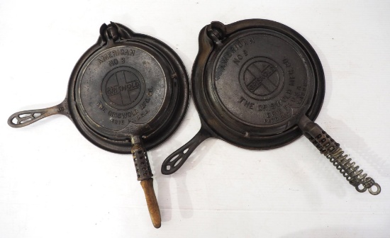 (2) Griswold cast iron waffle irons