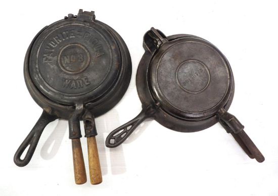 (2) Griswold cast iron waffle irons