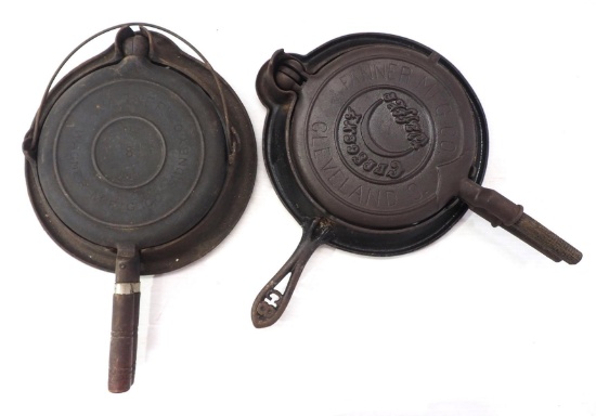 (2) Griswold cast iron waffle irons