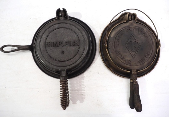 (2) Griswold cast iron waffle irons
