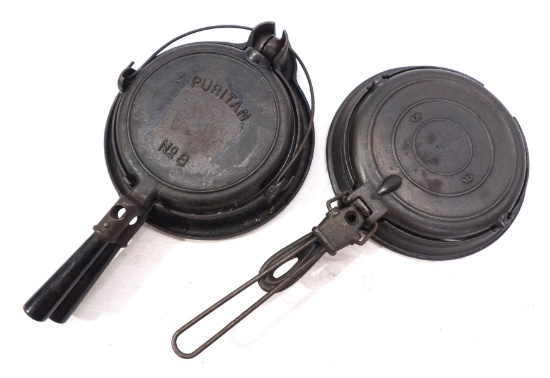 (2) Cast iron waffle irons