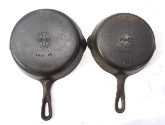 (2) Griswold cast iron skillets