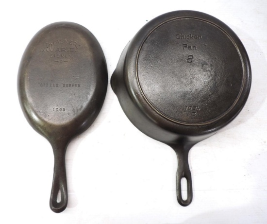 (2) Cast iron skillets