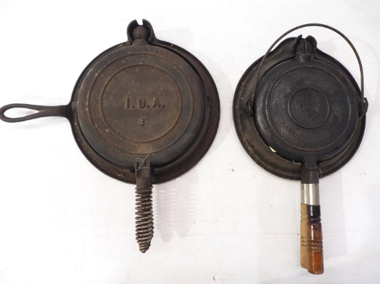 (2) Cast iron waffle irons