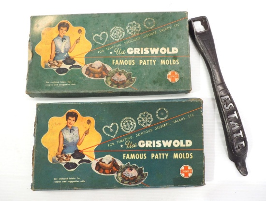 (2) NOS Griswold Famous Patty Molds