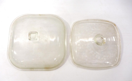 (2) Square Glass Lids