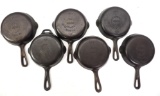 (6) Griswold No.3 Skillets
