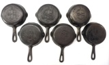 (6) Griswold No.3 Skillets