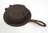 Cast iron waffle iron marked 7 & 8