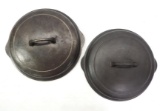 (2) Griswold No.8 skillet griddle lids