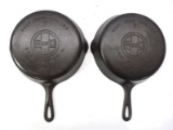 (2) Griswold No.7 cast iron skillets