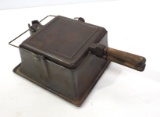 Wagner cast iron square waffle iron
