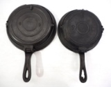 (2) Cast iron waffle irons: 7-8 / 8-9