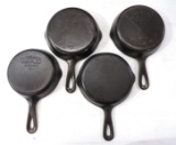 (4) Wagner cast iron skillets