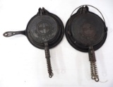 (2) Griswold cast iron waffle irons