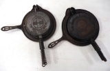 (2) Griswold cast iron waffle irons