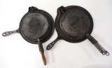 (2) Griswold cast iron waffle irons