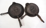 (2) Griswold cast iron waffle irons