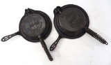 (2) Griswold cast iron waffle irons