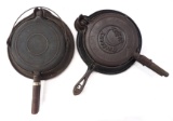 (2) Griswold cast iron waffle irons