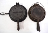 (2) Griswold cast iron waffle irons