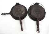 (2) Griswold cast iron waffle irons