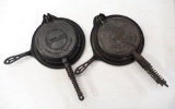 (2) Cast iron waffle irons