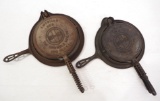 (2) Griswold cast iron waffle irons