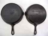 (2) Victor No.9 cast iron Skillets
