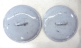 (2) Vollrath Ware No.45 Enameled Lids