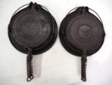 (2) Montgomery Ward's waffle irons