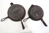 (2) Stover waffle irons: No.8 / No.9