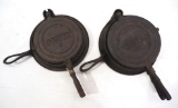 (2) Stover cast iron waffle irons