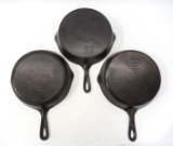 (3) Cast iron No.8 Skillets