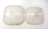 (2) Square Glass Lids
