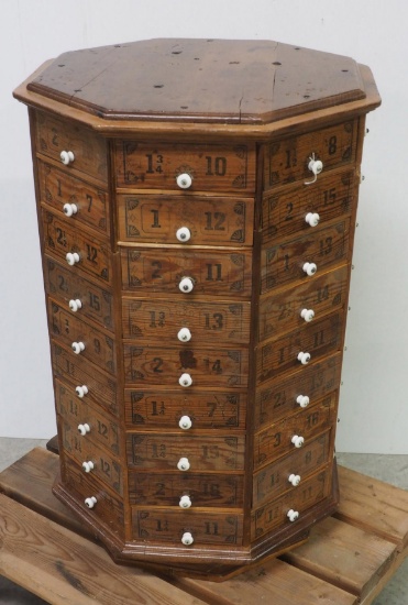 72-drawer revolving country store bolt bin