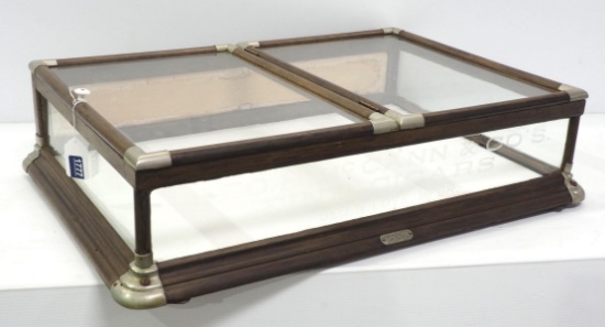 Walnut & glass countertop display case