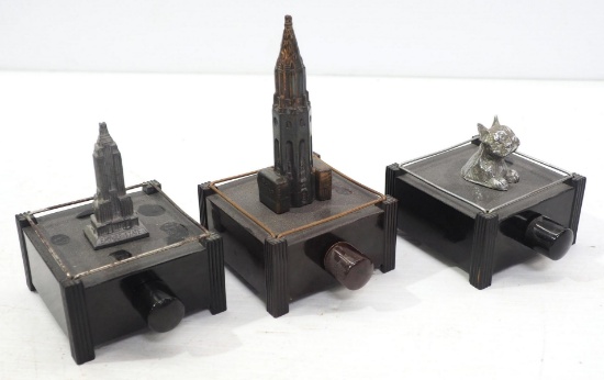 (3) Silent Flame Table Lighters by Dunhill