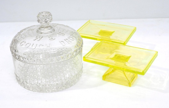 Glass country store display items