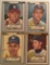 Four 1952 Topps cards - #302-#309 – Various Players